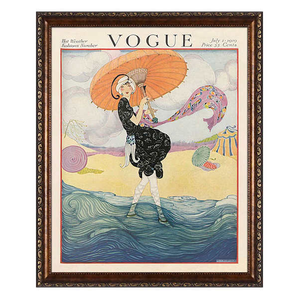 Glass Framed Vogue Umbrella Print Wall Art, 18x22