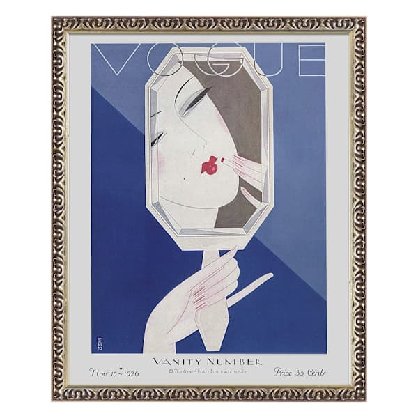 Glass Framed Vogue Mirror Print Wall Art, 17x21