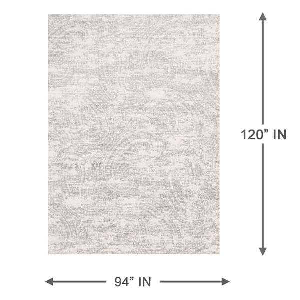 (A252) Willow Grey Microfiber Area Rug, 8x10