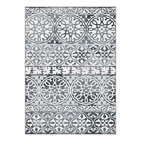 (A332) Fredrika Smoke Woven Area Rug, 8x10