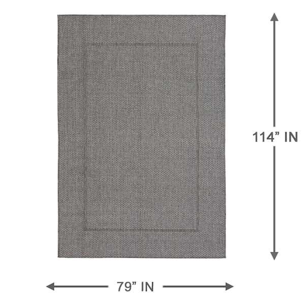 (E195) Crosby St. Santorini Grey & Natural Woven Indoor & Outdoor Area Rug, 7x10