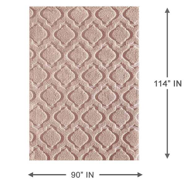 (D438) Jardel Blush Tufted Area Rug With Non-Slip Back, 8x10