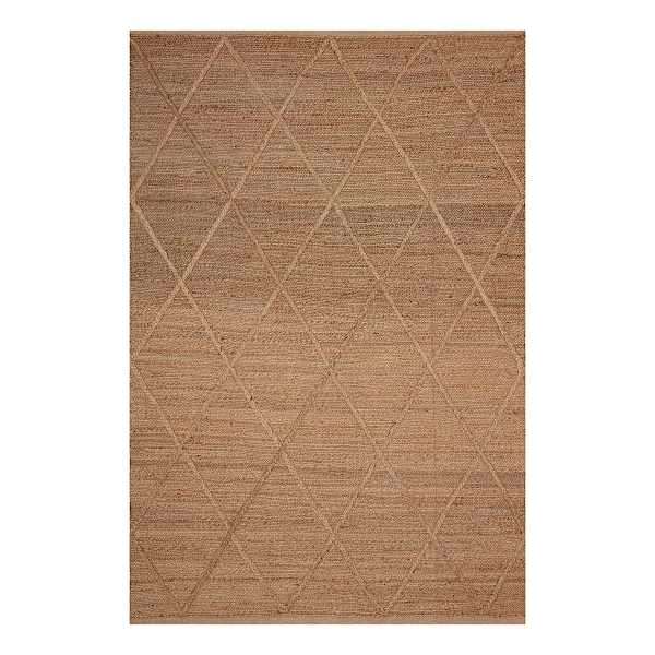 (B661) Providence Goldie Jute Diamond Design Area Rug, 8x10