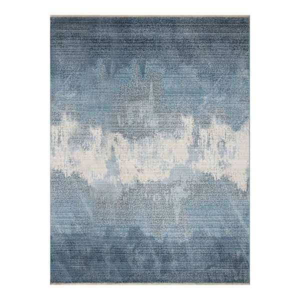 (B763) Ty Pennington Cypress Blue Ombre Area Rug, 8x10