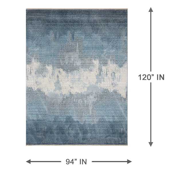 (B763) Ty Pennington Cypress Blue Ombre Area Rug, 8x10