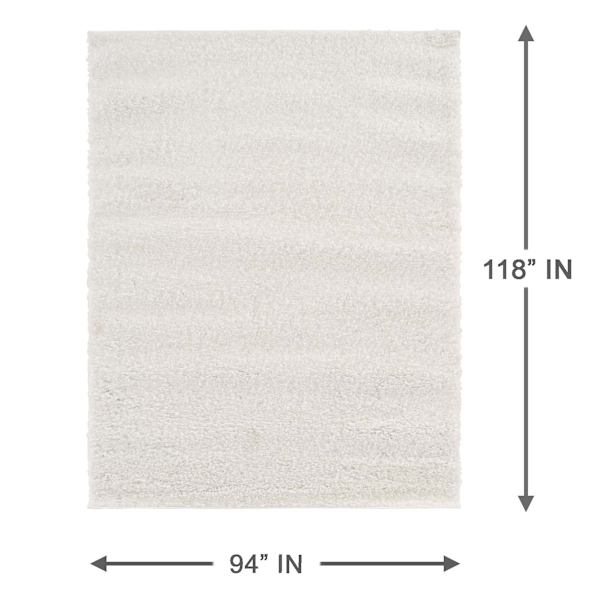 (C178) Parma Ivory Shag Area Rug, 8x10