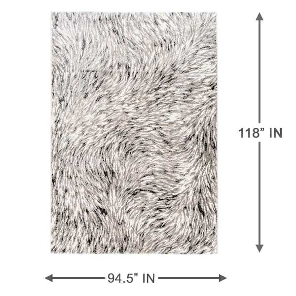 (A480) Camden Chandra Grey Abstract Area Rug, 8x10