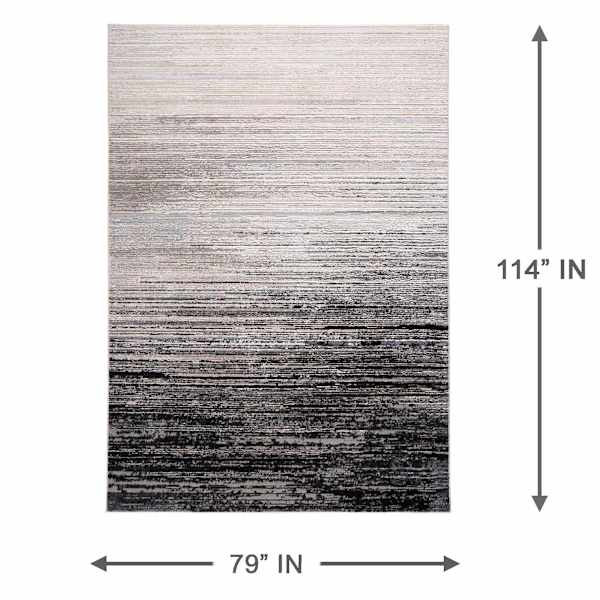 (A488) Avalis Grey & Black Ombre Area Rug, 7x10