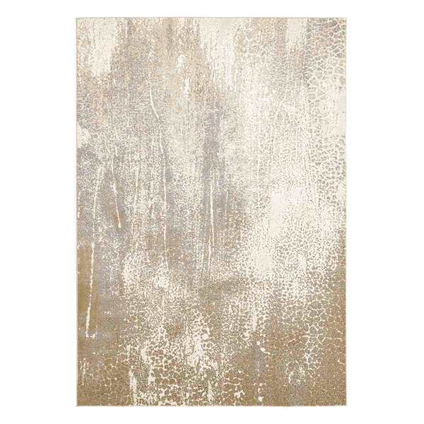 (A489) Gresham Gold Abstract Area Rug, 7x10