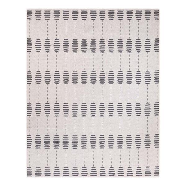 (D613) Tracey Boyd Palermo Grey & White Washable Area Rug, 8x10