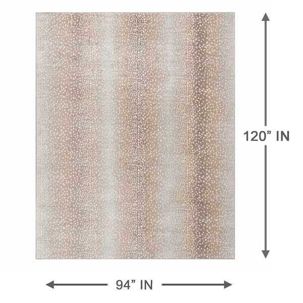 (D614) Crosby St. Roma Neutral Fawn Print Area Rug, 8x10