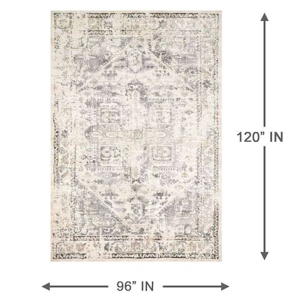 (A433) Cliff Grey Stone Area Rug, 8x10