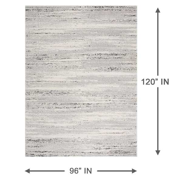 (B808) Boulder Ivory & Grey Area Rug, 8x10