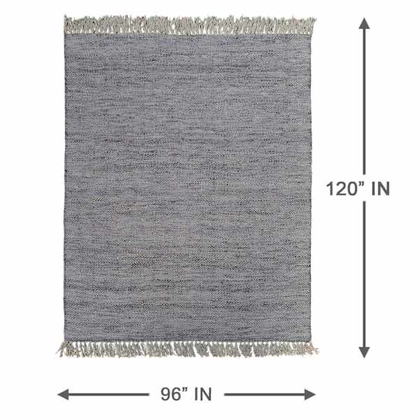 (B799) Crosby St. Grey Herringbone Area Rug, 8x10