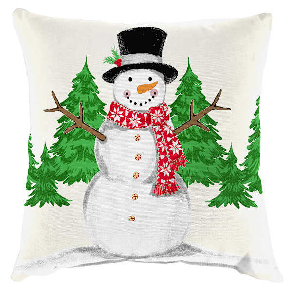 Snowman Outdoor Throw Pillow, 16