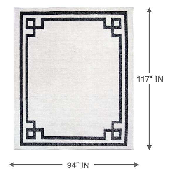 (B838) Providence Verona Ivory Key Border Area Rug, 8x10