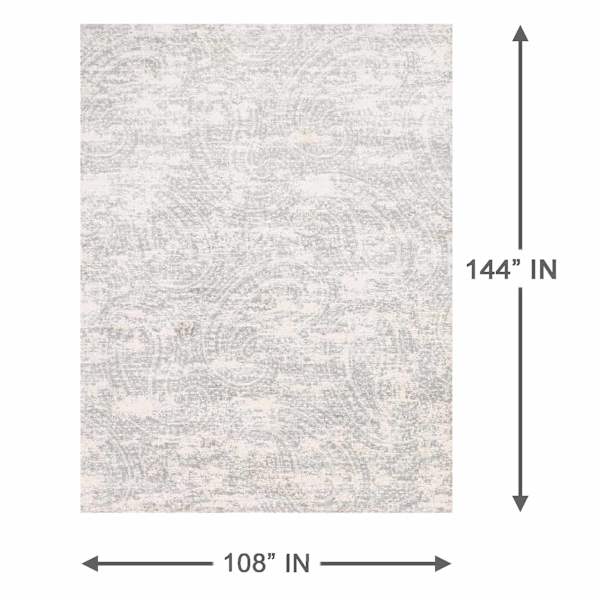 (A252) Willow Grey Microfiber Area Rug, 9x12