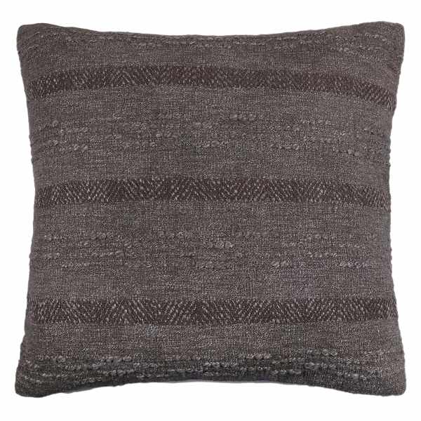 2-Pack Dark Grey Textured Woven Throw Pillow, 24"