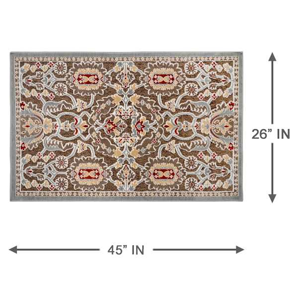 Arrington Taupe & Spice Medallion Washable Accent Rug, 26x45