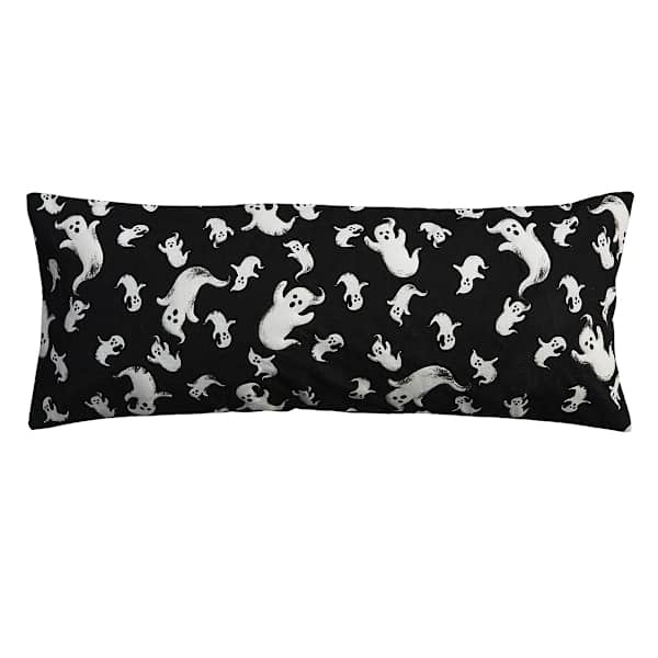 Happy Haunting Woven Ghost Printed Oblong Throw Pillow, 14x36