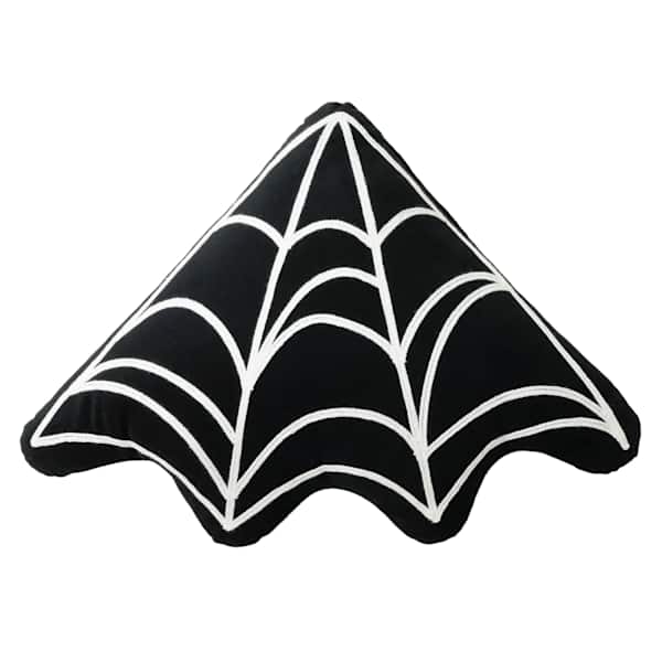 Spiderweb Corner Shaped Throw Pillow, 18x10