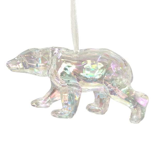 Arctic Wonderland Acrylic Bear Transparent Iris, 4.9"