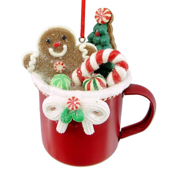 Gingebread Lane Clay Dough Cup with Gingerbread Ornament, 4"