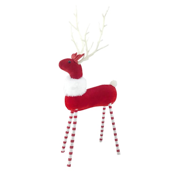 Red & White Fabric Deer Decor, 14"