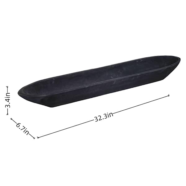 Black Paulownia Wooden Bowl, 32x7