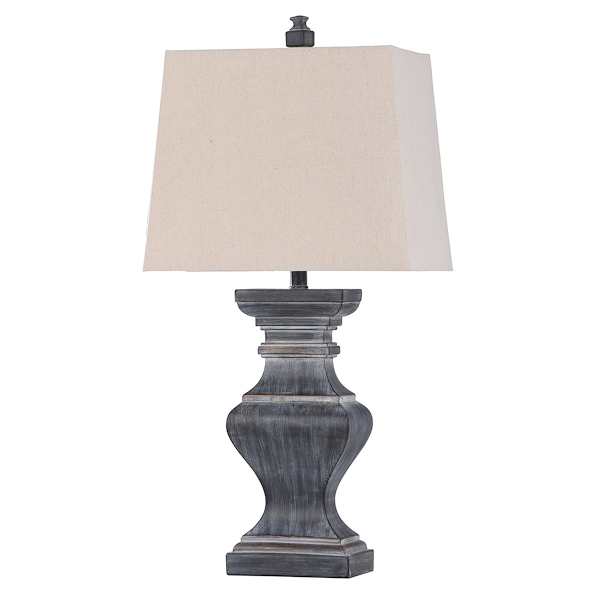 Distressted Black Lamp with Shade, 34"