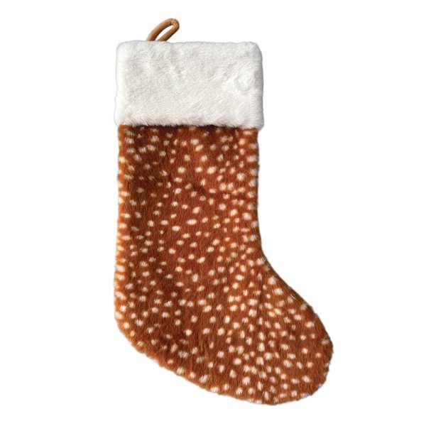 Fawn Faux Fur Stocking, 20"
