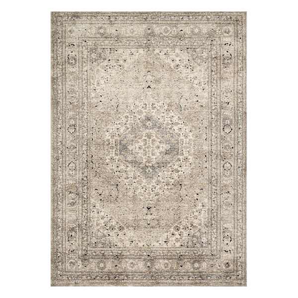 (B500) Xander Ivory & Tan Area Rug, 5x7
