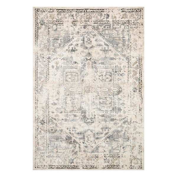 (A433) Cliff Grey Stone Area Rug, 5x7