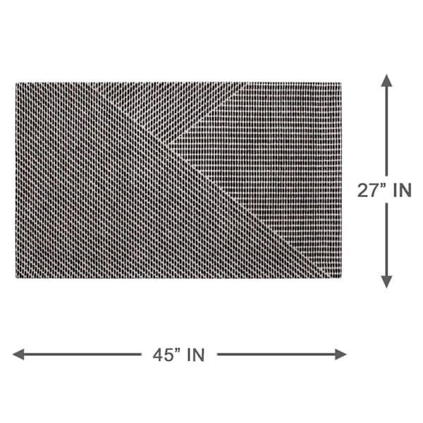 (B834) Found & Fable Dassel Black Woven Accent Rug, 2x4
