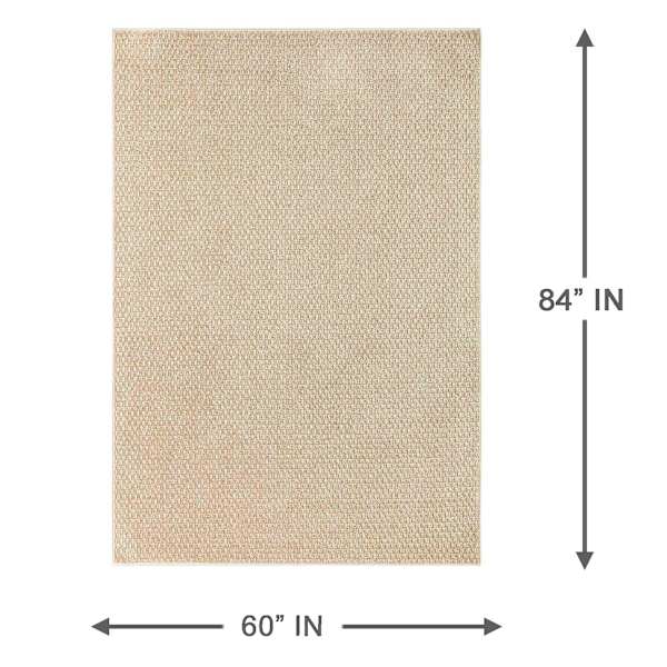 (E504) Origins Beige Outdoor Area Rug, 5x7
