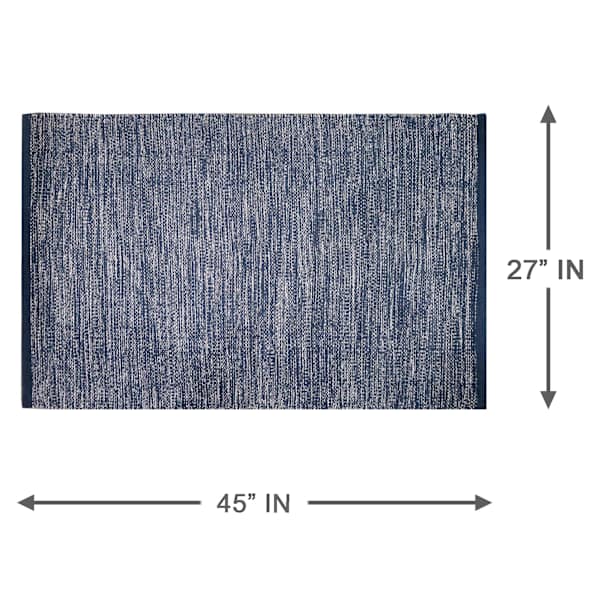 Navy & White Melange Cotton Accent Rug, 27x45