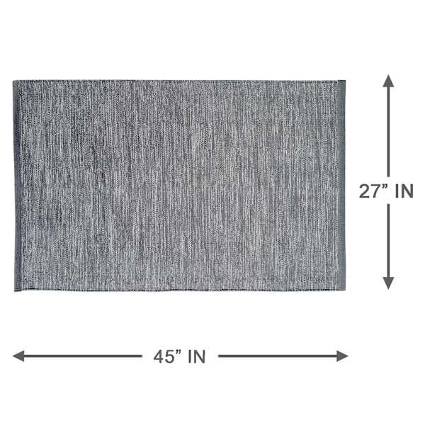Light Grey Melange Cotton Accent Rug, 27x45