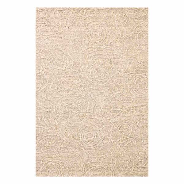 (A531) Rosey Neutral Tufted Area Rug, 5x7