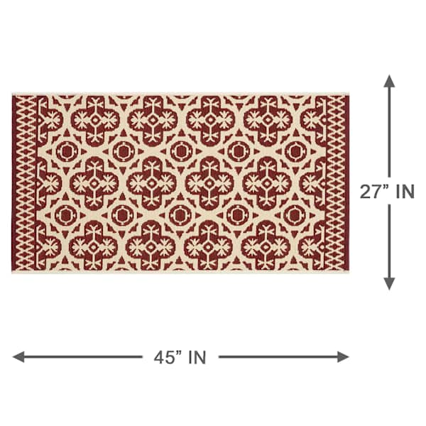 Tia Rust Utility Outdoor Accent Rug, 27x45
