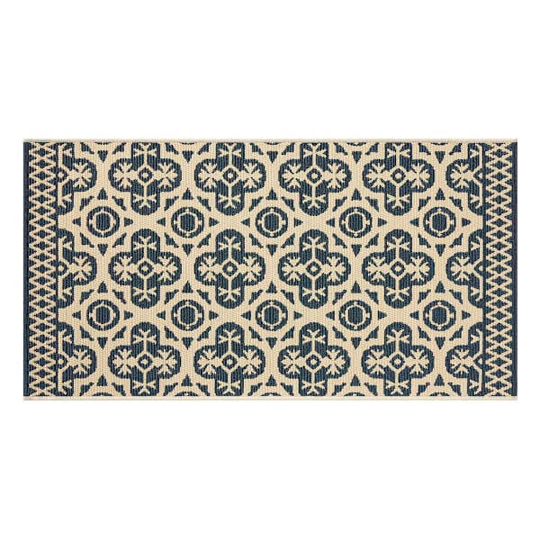 Tia Blue Utility Outdoor Accent Rug, 27x45