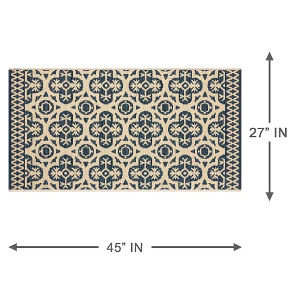 Tia Blue Utility Outdoor Accent Rug, 27x45