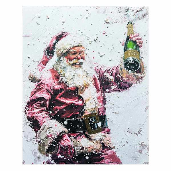 Champagne Santa II Canvas Wall Art, 16x20