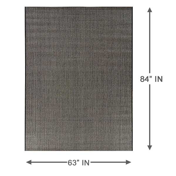 (E490) Crosby St. Essenza Black Outdoor Area Rug, 5x7