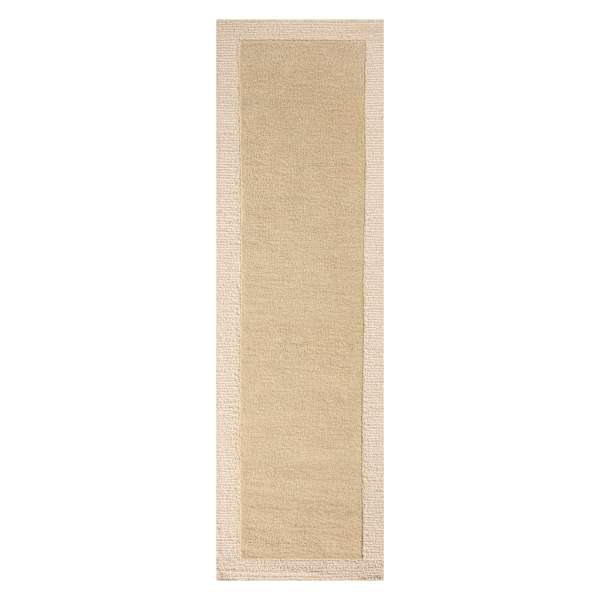 (A530) Linwood Beige Tufted Runner with Border, 2x7