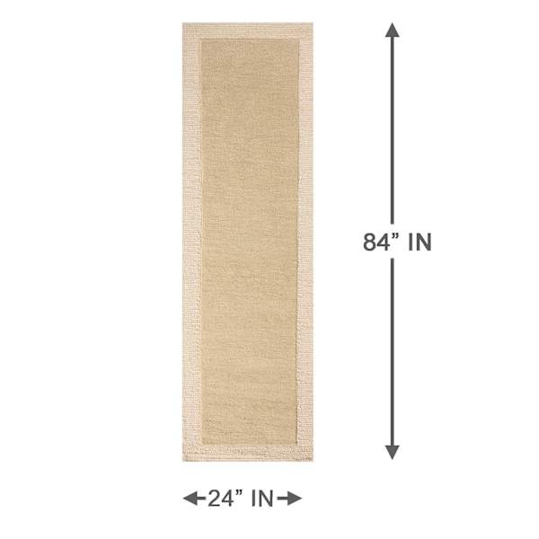(A530) Linwood Beige Tufted Runner with Border, 2x7