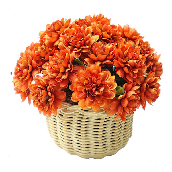 Orange Marigold in Basket, 9"