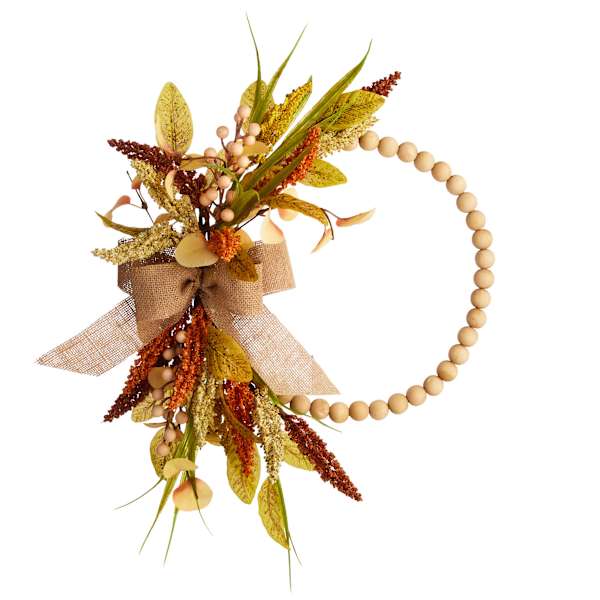 Bow with Heather Half Wreath, 20"