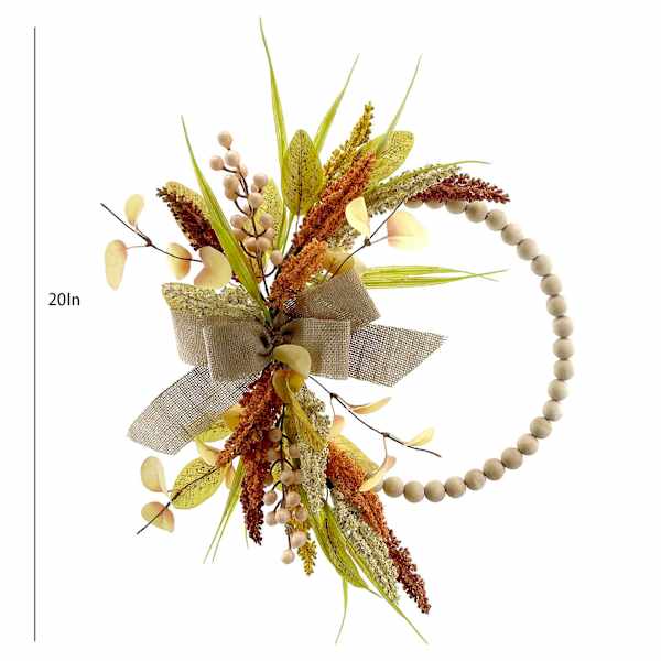 Bow with Heather Half Wreath, 20"