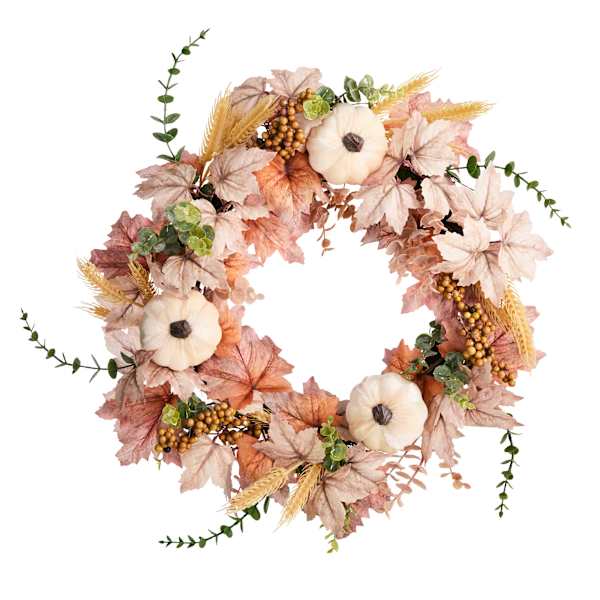 Disodium Pumpkin Wreath, 24"