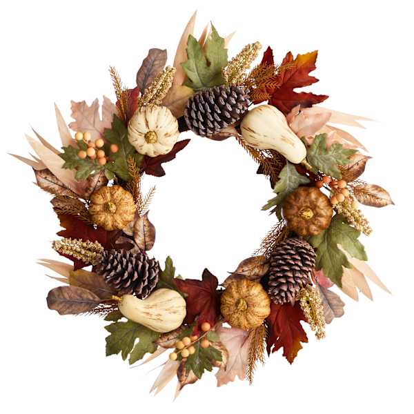 Cream Gourd Wreath, 24"